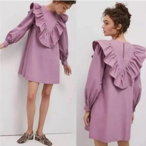 Women’s Anthropologie Porridge light purple dress with ruffle detail, NWOT!